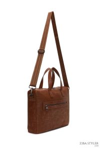 کیف لپ تاپ مردانه عسلی دری مد