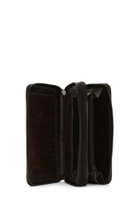 کیف مردانه چرم قهوه ای با محفظه تلفن