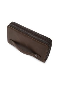 کیف مردانه چرم قهوه ای با محفظه تلفن