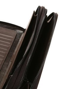 کیف مردانه چرم قهوه ای با محفظه تلفن