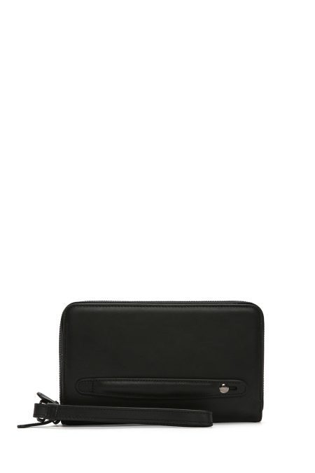 کیف مردانه چرم مشکی با محفظه تلفن