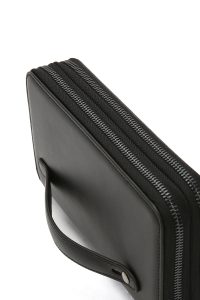 کیف مردانه چرم مشکی با محفظه تلفن