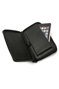 کیف مردانه چرم مشکی با محفظه تلفن