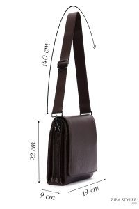 کیف مسنجر چرم قهوه ای مردانه دری مد