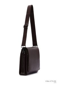 کیف مسنجر چرم قهوه ای مردانه دری مد