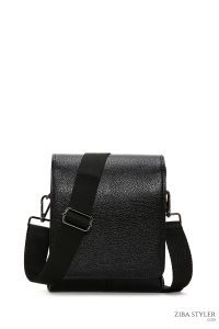 کیف مسنجر چرمی مشکی مردانه دری مد