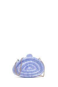 کیف مینی کلاچ زنانه آبی بند بلند طرح‌دار دری مد