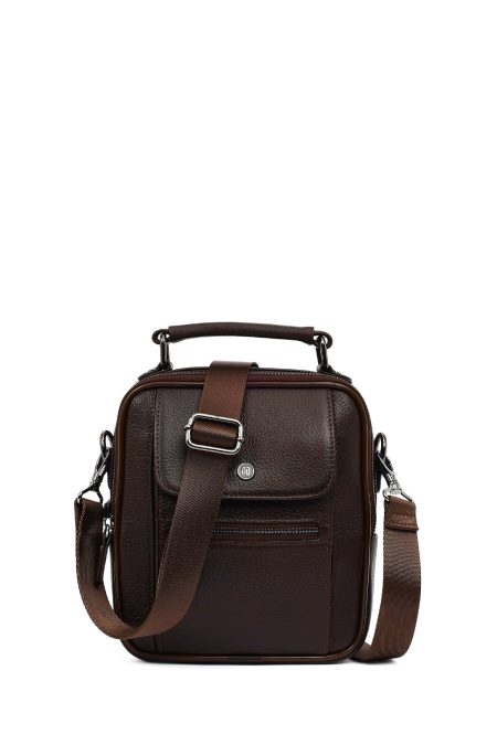 کیف کراس بادی چرم مردانه قهوه‌ای دری مد