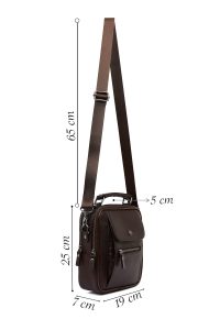 کیف کراس بادی چرم مردانه قهوه‌ای دری مد