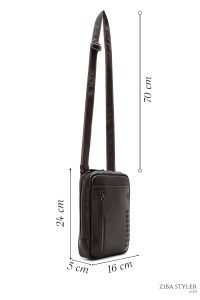 کیف کراس بادی چرمی مردانه قهوه ای دری مد