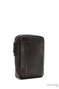 کیف کراس بادی چرمی مردانه قهوه ای دری مد