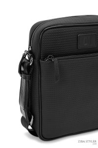 کیف کراس بادی چرمی مردانه مشکی طرح دار دری مد