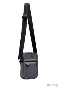 کیف کراس بادی کوچک پارچه‌ای مردانه خاکستری دری مد