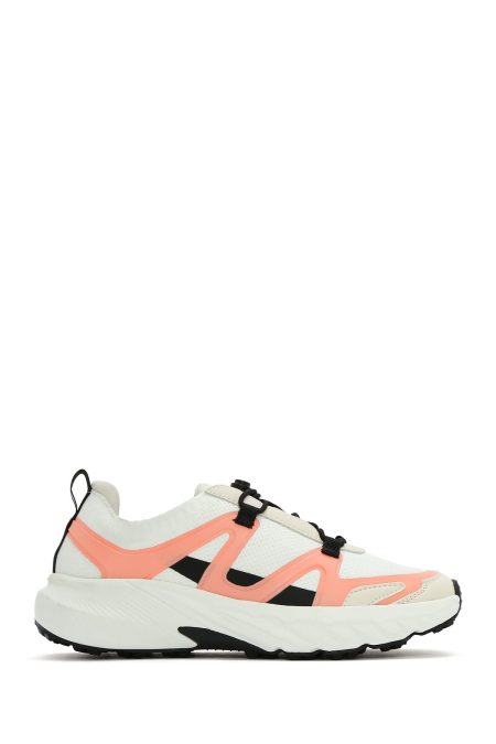 ACBC x DERIMOD کتونی زنونه پارچه‌ای بژ بنددار با زیره ضخیم