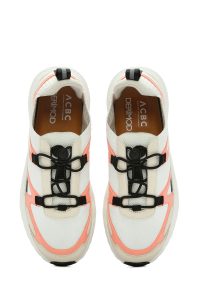 ACBC x DERIMOD کتونی زنونه پارچه‌ای بژ بنددار با زیره ضخیم