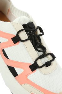 ACBC x DERIMOD کتونی زنونه پارچه‌ای بژ بنددار با زیره ضخیم