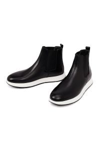 بوت اسپرت مردانه چرمی مشکی چلسی دری مد