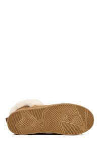 بوت تدی جیر زنانه قهوه‌ای منگوله‌دار لژدار دری مد