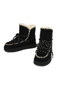 بوت تدی جیر زنانه مشکی بنددار لژدار دری مد