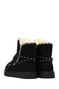 بوت تدی جیر زنانه مشکی بنددار لژدار دری مد