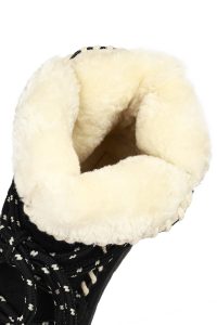 بوت تدی جیر زنانه مشکی بنددار لژدار دری مد