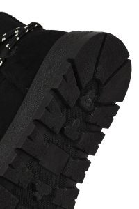 بوت تدی جیر زنانه مشکی بنددار لژدار دری مد