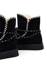 بوت تدی جیر زنانه مشکی بنددار لژدار دری مد