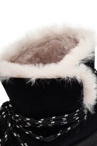 بوت تدی جیر زنانه مشکی بنددار لژدار دری مد