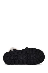 بوت تدی جیر زنانه مشکی بنددار لژدار دری مد