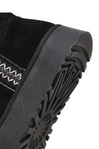 بوت تدی جیر زنانه مشکی زیره ضخیم طرح‌دار دری‌مد