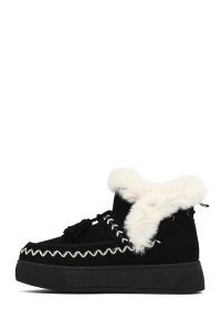 بوت تدی جیر زنانه مشکی منگوله‌دار لژدار دری مد