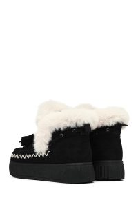 بوت تدی جیر زنانه مشکی منگوله‌دار لژدار دری مد