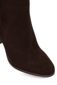 بوت جیر زنانه قهوه‌ای زیپ‌دار پاشنه ضخیم دری مد