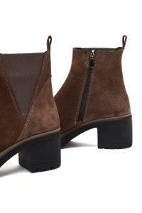 بوت جیر زنانه ویزون زیپ‌دار پاشنه ضخیم دری مد