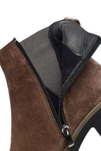 بوت جیر زنانه ویزون زیپ‌دار پاشنه ضخیم دری مد