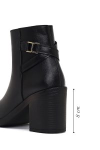 بوت زنانه مشکی زیپ‌دار پاشنه ضخیم دری مد