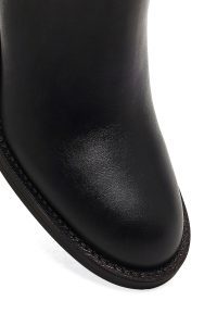 بوت زنانه مشکی زیپ‌دار پاشنه ضخیم دری مد