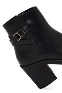 بوت زنانه مشکی زیپ‌دار پاشنه ضخیم دری مد