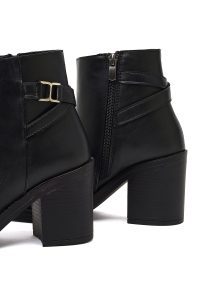 بوت زنانه مشکی زیپ‌دار پاشنه ضخیم دری مد