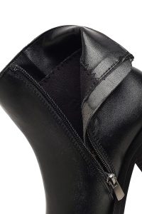 بوت زنانه مشکی زیپ‌دار پاشنه ضخیم دری مد