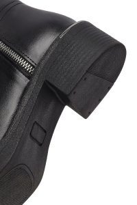 بوت زنانه چرمی مشکی زیپ دار دری مد