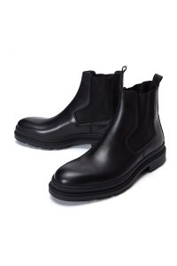 بوت مردانه چرمی مشکی چلسی دری مد