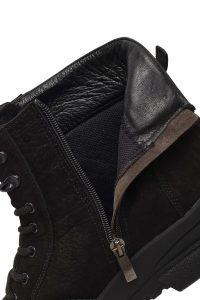 بوت نبوک مردانه مشکی بندی زیپ‌دار دری‌مد