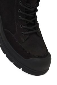 بوت نبوک مردانه مشکی بندی زیپ‌دار دری‌مد