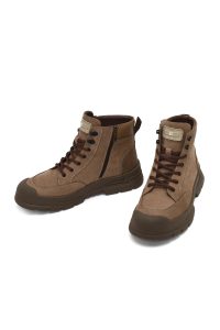 بوت نبوک مردانه ویزون بندی زیپ‌دار دری‌مد