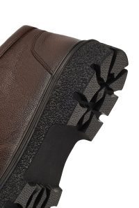 بوت چرمی مردانه قهوه‌ای بندی دری‌مد