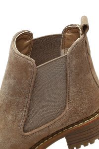 بوت چلسی زنانه جیر بژ کفی ضخیم دری مد