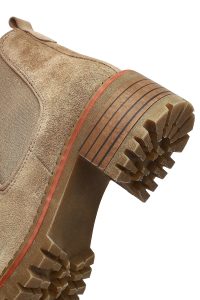 بوت چلسی زنانه جیر بژ کفی ضخیم دری مد