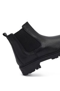 بوت چلسی زنانه چرمی مشکی دری مد