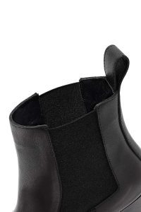 بوت چلسی زنانه چرمی مشکی پاشنه ضخیم دری مد